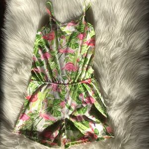 💚💖green and pink girls romper size M 7/8